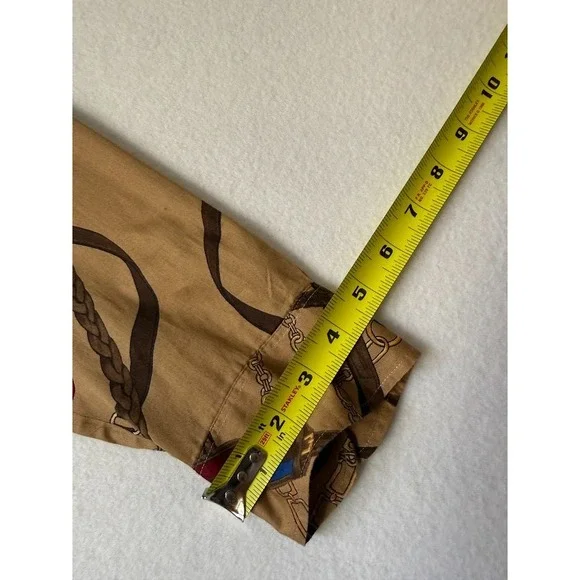 Lauren Ralph Lauren Shirt Women Size 2X Beige Equestrian Print Cotton Button Up - Picture 6 of 16
